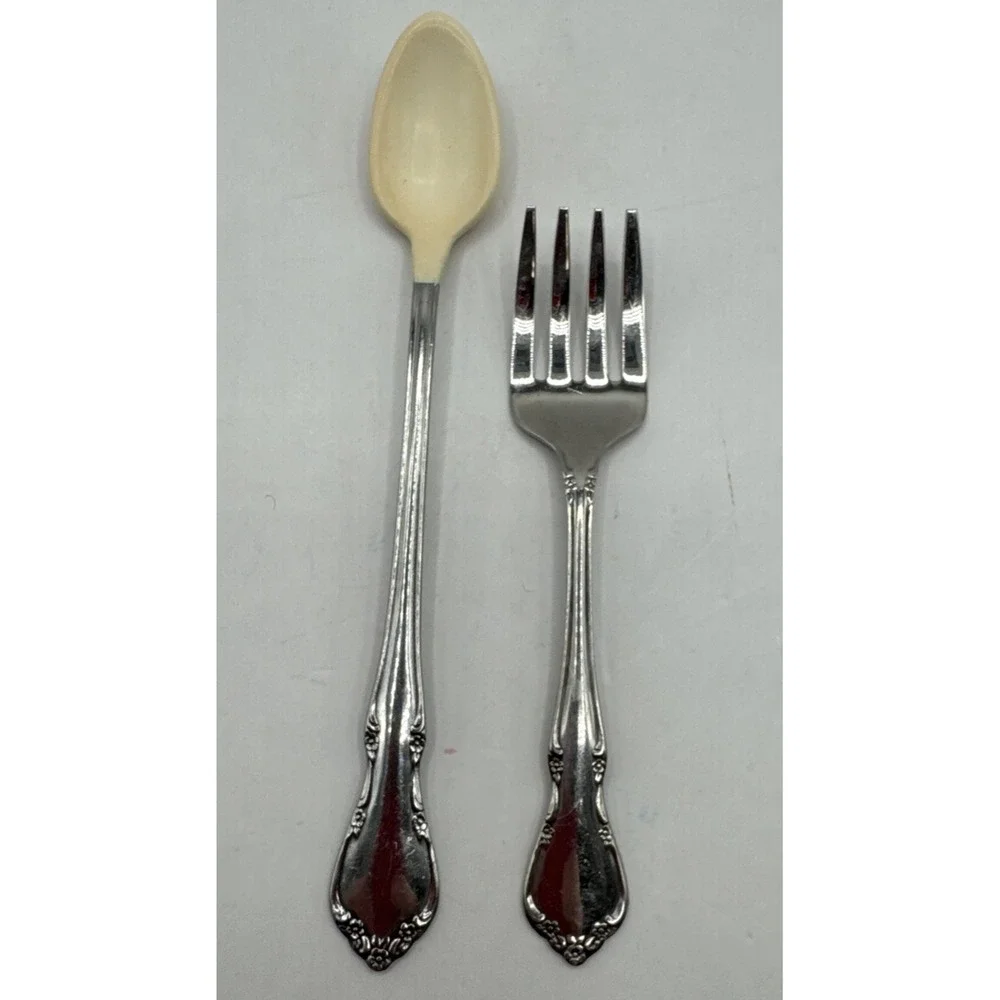 Oneida Toddletime‎ Stainless 2 Piece Set Toddler Baby Child Spoon Fork Flatware